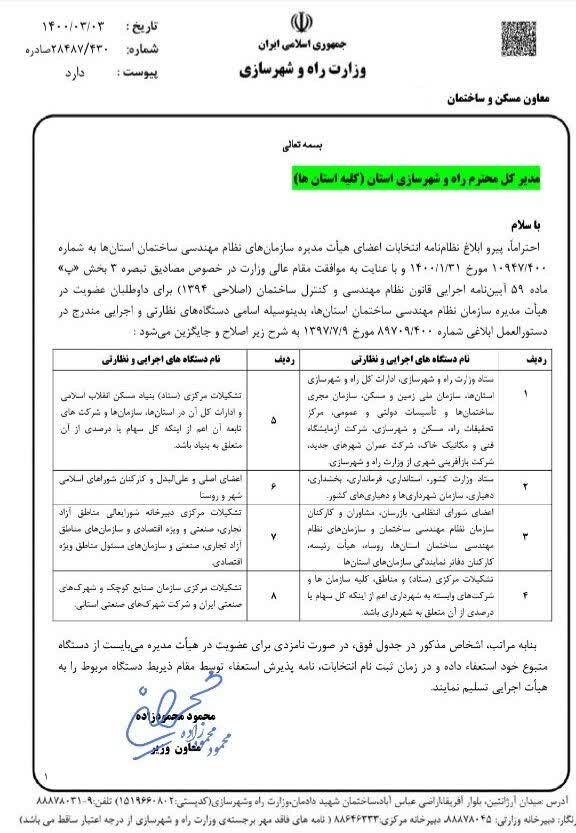 آگهی دعوت از داوطلبان عضویت در هیات مدیره سازمان نظام مهندسی ساختمان استان قم