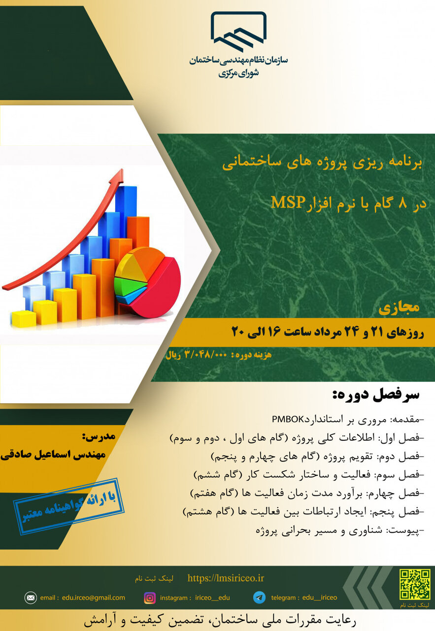 برنامه ریزی پروژه های ساختمانی در ۸ گام (با نرم افزارMSP)